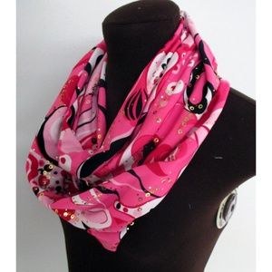 GORGEOUS PINK SPARKLE INFINITY SCARF